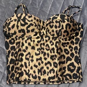 Haute Monde Leopard Print Crop Top
